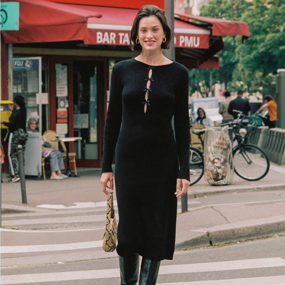 Rouje Erin Sweater Dress, Black
